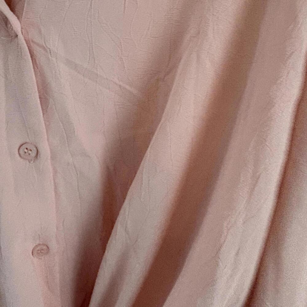 entro | Women’s Oversized Long Sleeve Button Front Gather Peach Shirt Size S - Picture 5 of 7